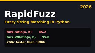 RapidFuzz Python Tutorial: Fuzzy String Matching (2026)