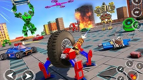 Spider wheel robot games with drone robot transforming games & robot car games