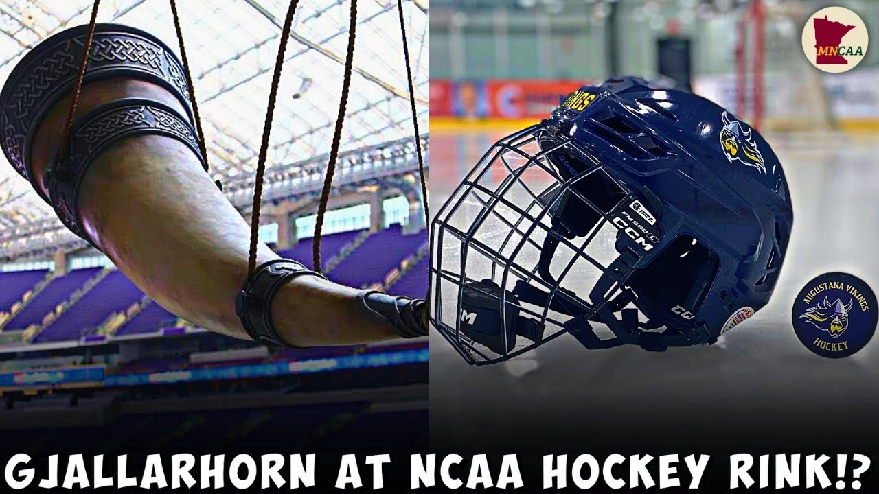 A GJALLARHORN at a HOCKEY GAME!? | NCAA Hockey News | Augustana University Vikings | MNCAA CLIPS