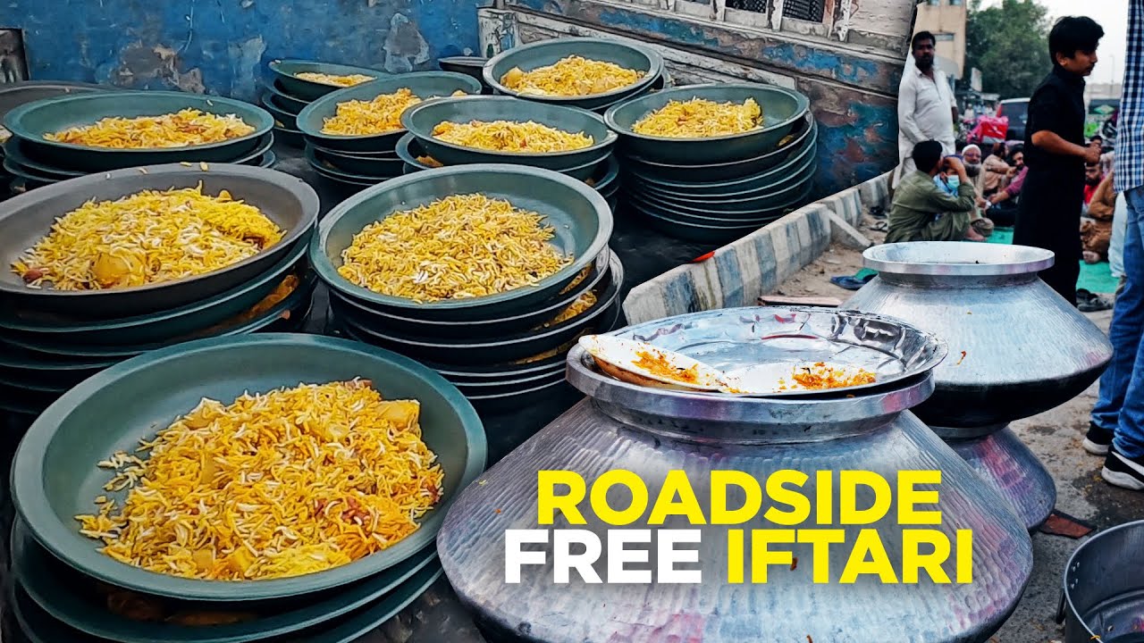 Roadside IFTAR in Karachi | Free Mutton Pulao, Biryani, BBQ etc. | True Spirit of Ramzan in Pakistan | Street Food PK