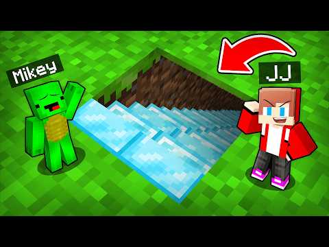 JJ and Mikey Built a SMALL BASE Under DIAMOND STAIRS in Minecraft - Maizen