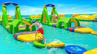 First To Cross Waterpark Obstacle Course Wins *Impossible*