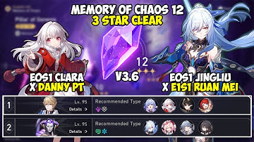 E0S1 CLARA x DANNY PT & E0S1 JINGLIU | MOC12 (3 STAR CLEAR) | HONKAI: STAR RAIL