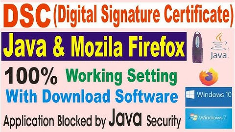DSC Digital signature certificate java mozila setting problems /java not working in Mozilla Firefox
