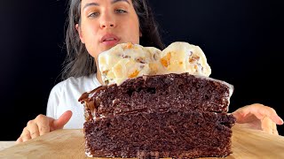 Moist Chocolate Cake With Ice Cream Asmr Mukbang Eating Sounds