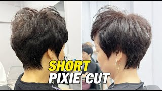 How to Cut a Perfect Soft Short Pixie Haircut | Classy Textured Short Layered Cut for Women screenshot 3