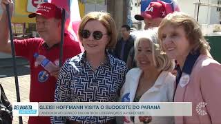 Candidata ao Senado, Gleisi Hoffmann esteve em Pato...