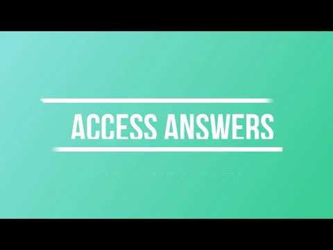 Model Paper Answers Question 1 Access