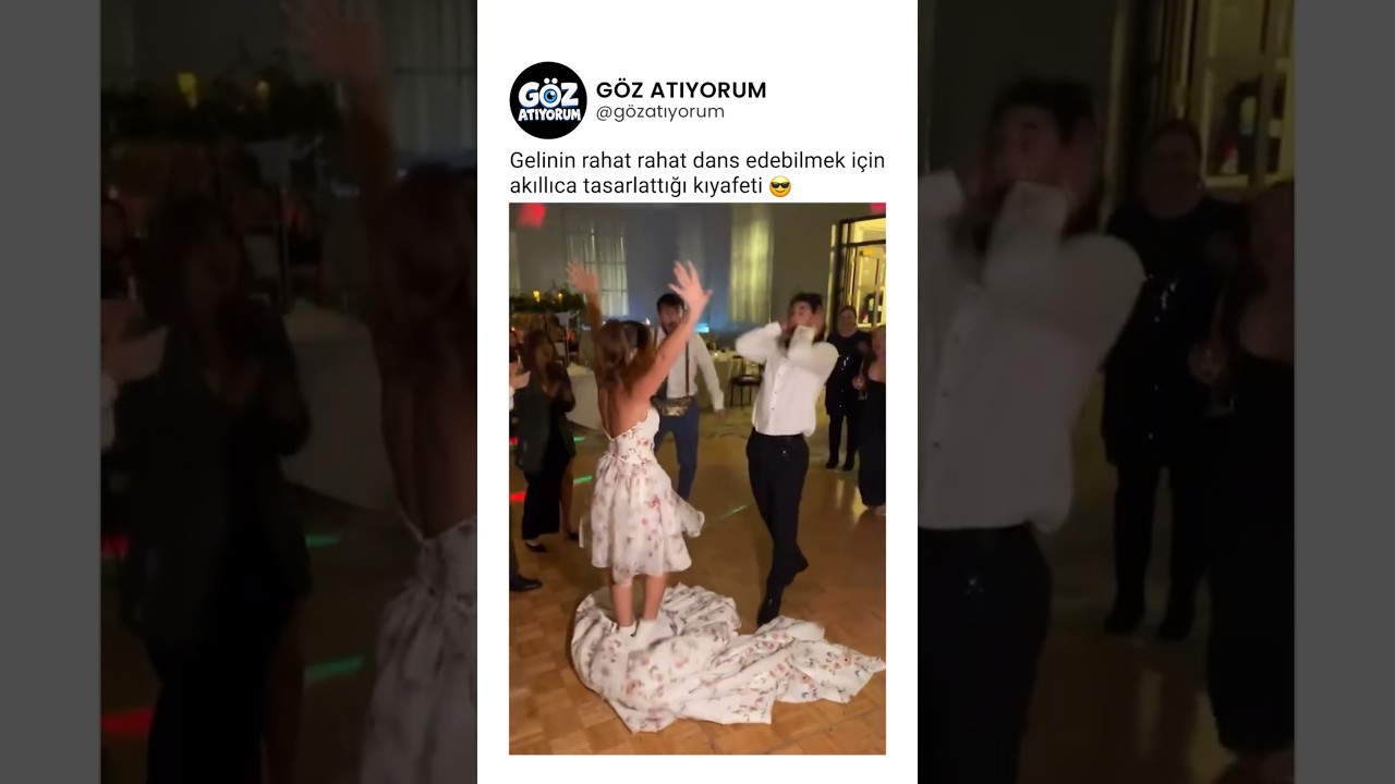 Gelinin rahat rahat dans edebilmek için akıllıca tasarlattığı kıyafeti 😎