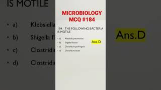 MICROBIOLOGY MCQ #181 #microbiology