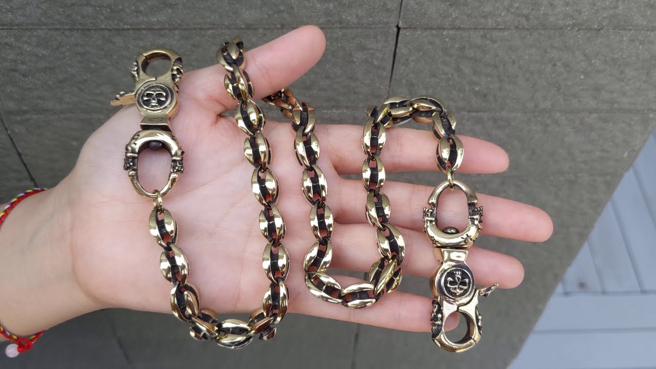 Blade Blossom Brass Biker Wallet Chain