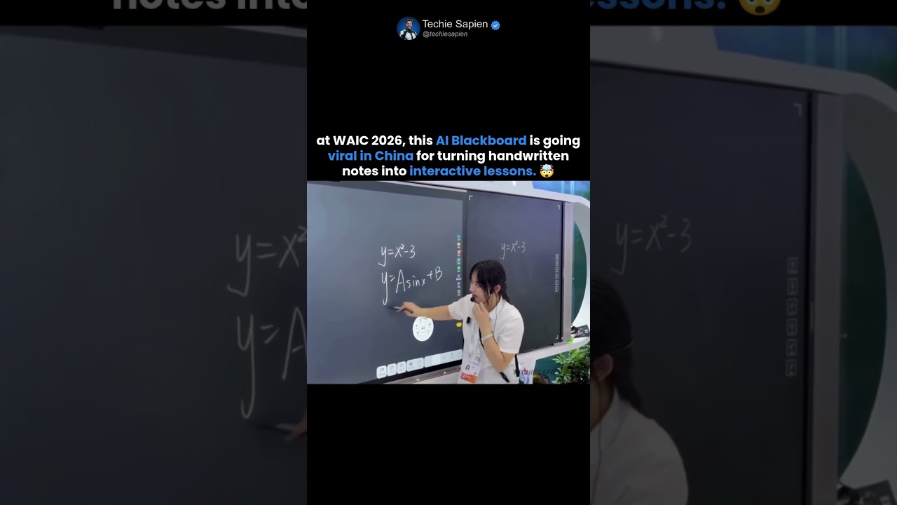China's Viral iFLYTEK AI Blackboard at WAIC 2026 Turns Handwriting into Interactive Lessons 🤖🤯🇨🇳