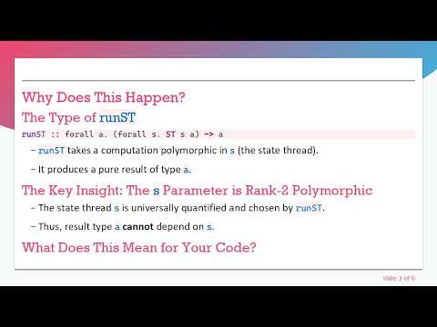 Understanding the Type Error: Why runST (newSTRef 1) Fails in Haskell