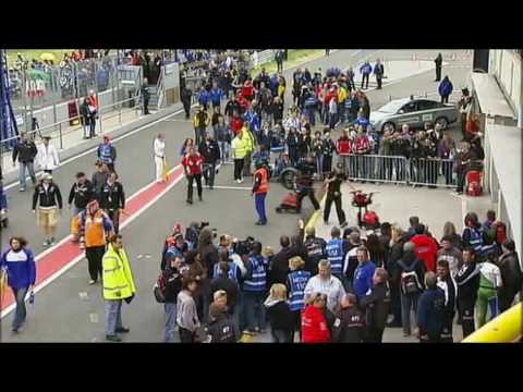 Michael Schumacher riding motorcycle at Oschersleben IDM 2008