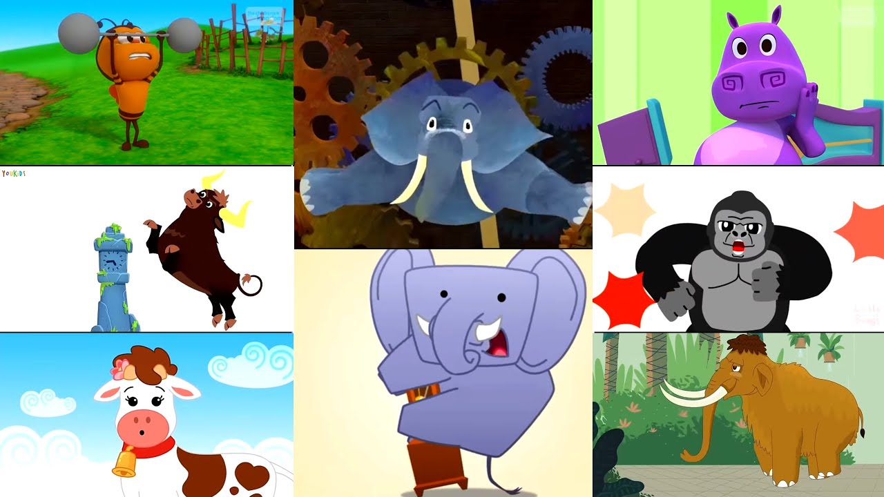 HICKORY DICKORY DOCK || FALLING ELEPHANT VS. CUTE ELEPHANT || 8 BEST CLOCK CRASHER || FX TUTORIAL