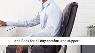 AmazonBasics High Back, Leather Executive, Swivel, Adjustable Office Desk Chair with