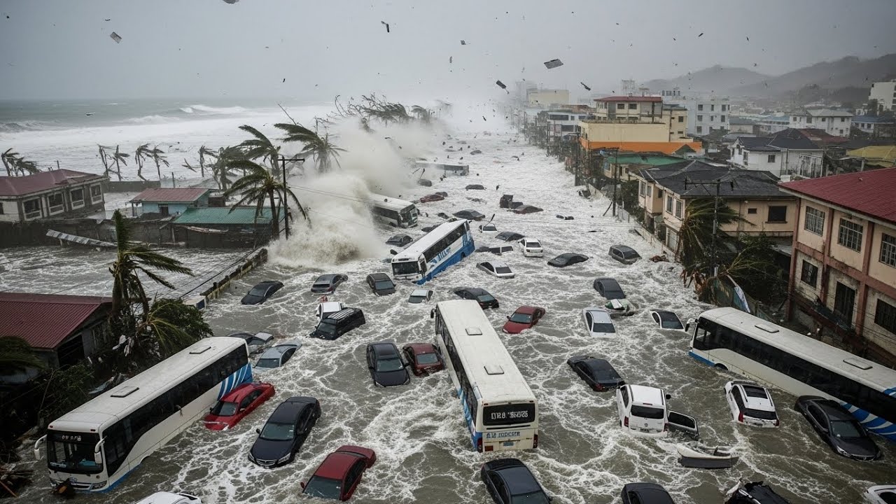 Филиппины уничтожены за 2 минуты! Супертайфун «Нандо» унес дома и машины.