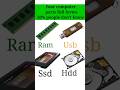4 computer parts (ram,usb,ssd,hdd) full forms #shorts #youtubeshorts #fullform