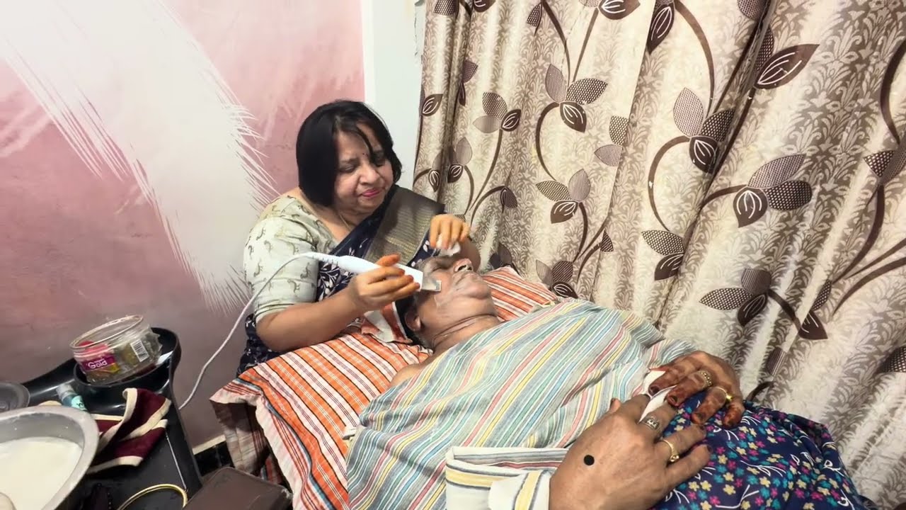 మెషిన్ తో కనకమ్మ మొకం శుభ్రం చేసారు || hydra fecial || beuty parloure 