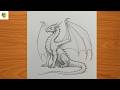 How to Draw a Dragon | Draw Dragon full body Step by step | Easy Dragon drawing for beginners