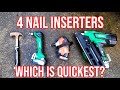 Hammer VS Auto Hammer VS Palm Nailer VS Nail Gun... I wonder which one will win? Place your bets!