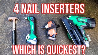 Hammer VS Auto Hammer VS Palm Nailer VS Nail Gun... I wonder which one will win? Place your bets!