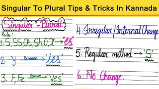 Singular Plural In Kannada | Learn English Through Kannada | English Grammar In Kannada - ಕನ್ನಡದಲ್ಲಿ