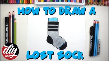 How to Draw a Lost Sock Step by Step in a Very Easy Way 🧦