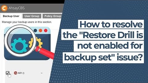 How to resolve the "Restore Drill is not enable for backup set" issue?