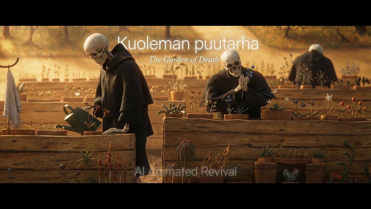 Kuoleman Puutarha Garden Of Death Animoitu Hugo Simberg Klassikko AI kuoleman-puutarha-garden-of-death-animoitu-hugo-simberg-klassikko-ai