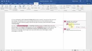 Managing Comments in Word 2016