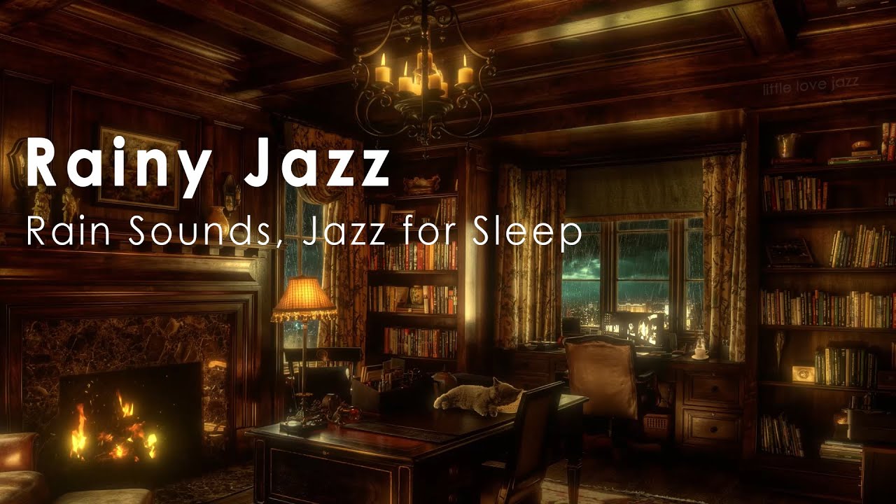 Rain On Window with Relaxing Jazz Music Coffee Time Ambience & Rain