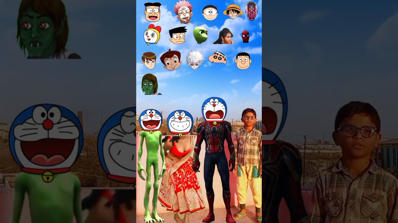 girl or Spider-Man funny 🤣 head matching