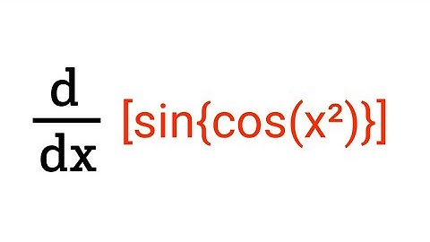 Differentiation|| Differentiation of sin(cos(x²))