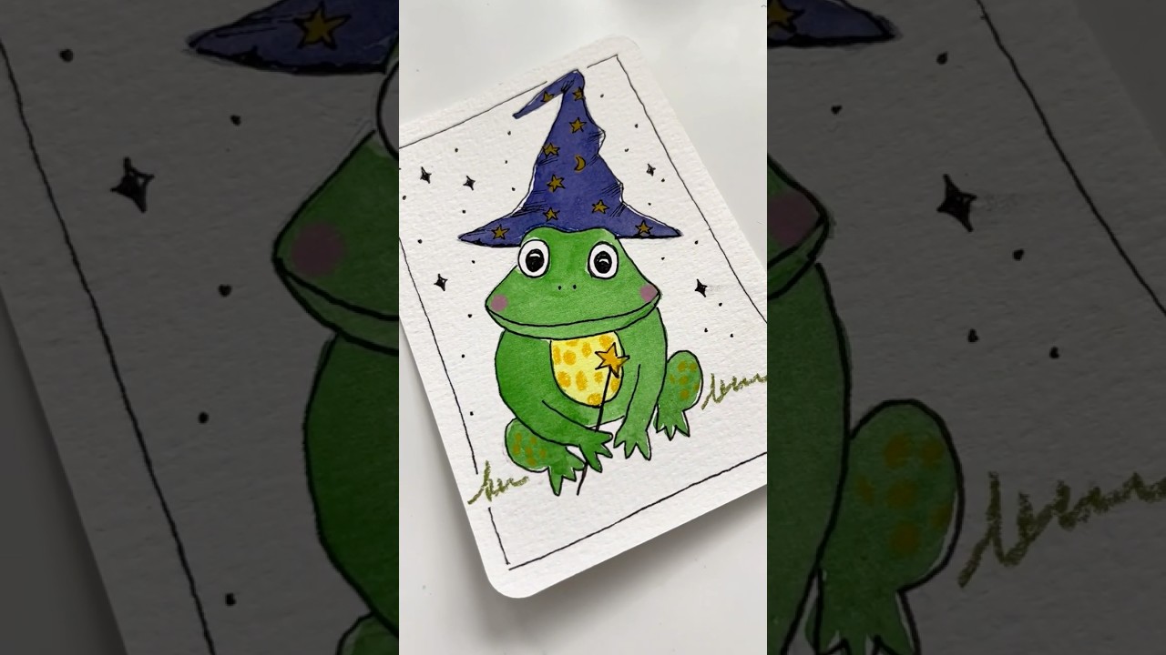 Волшебная лягушка акварель