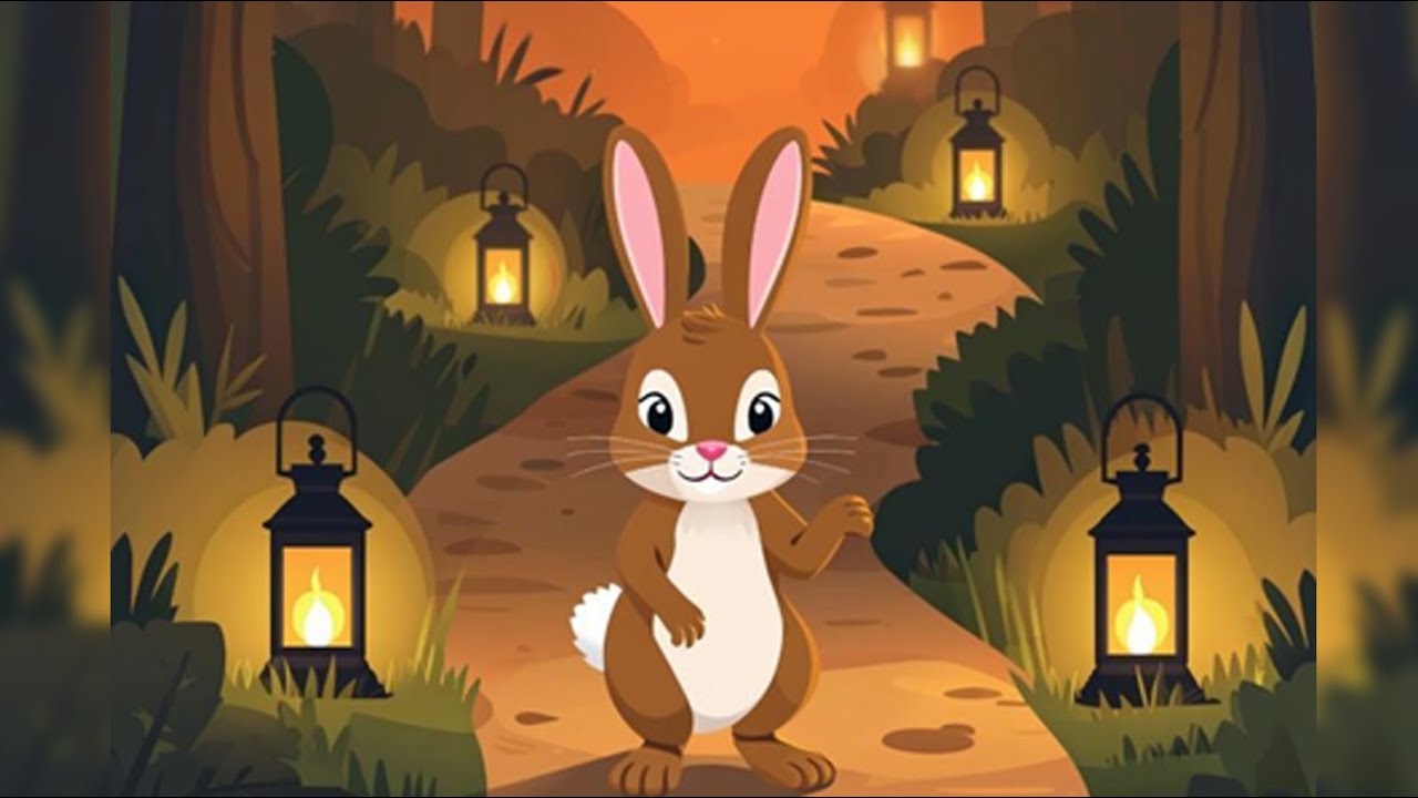 Сказка про зайчонка и его путешествие. Векторные иллюстрации