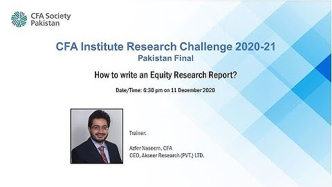 CFA Webinar on 