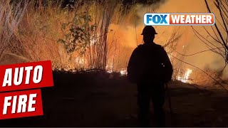 Auto Fire Burns In Ventura As ‘Particularly Dangerous’ Fire Threat Returns To Southern California