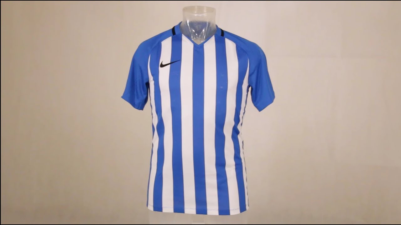 nike blue and white striped football shirt