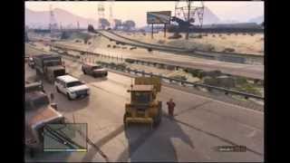 GTA 5 bull dozer vs freeway traffic!!! screenshot 5