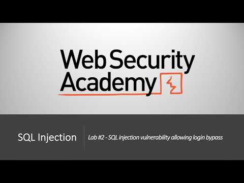 SQL Injection - Lab #2 SQL injection vulnerability allowing login bypass