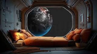 Space Capsule Bedroom Animated Background Futuristic Orbit Retreat With Earth View