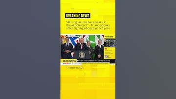 Donald Trump speaks after signing Gaza peace plan