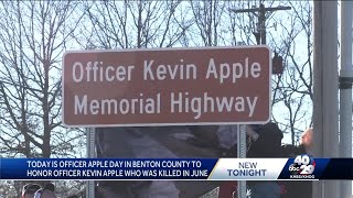 Today is Officer Apple Day in Benton County to honor Officer Kevin Apple who was killed in June