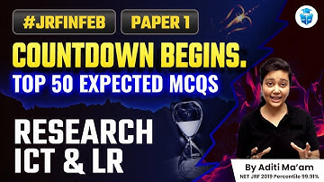 UGC NET JRF 2023 Paper 1 | 100% Sure Topics MCQs Research ICT & Logical Reasoning by Aditi Mam