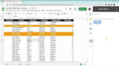 Archive Sheet Add-on demo video