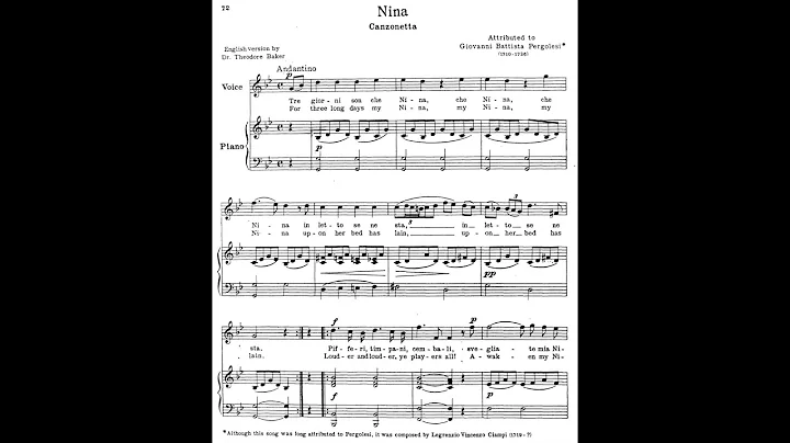 18 Nina (24 Italian Songs and Arias) piano melody ...