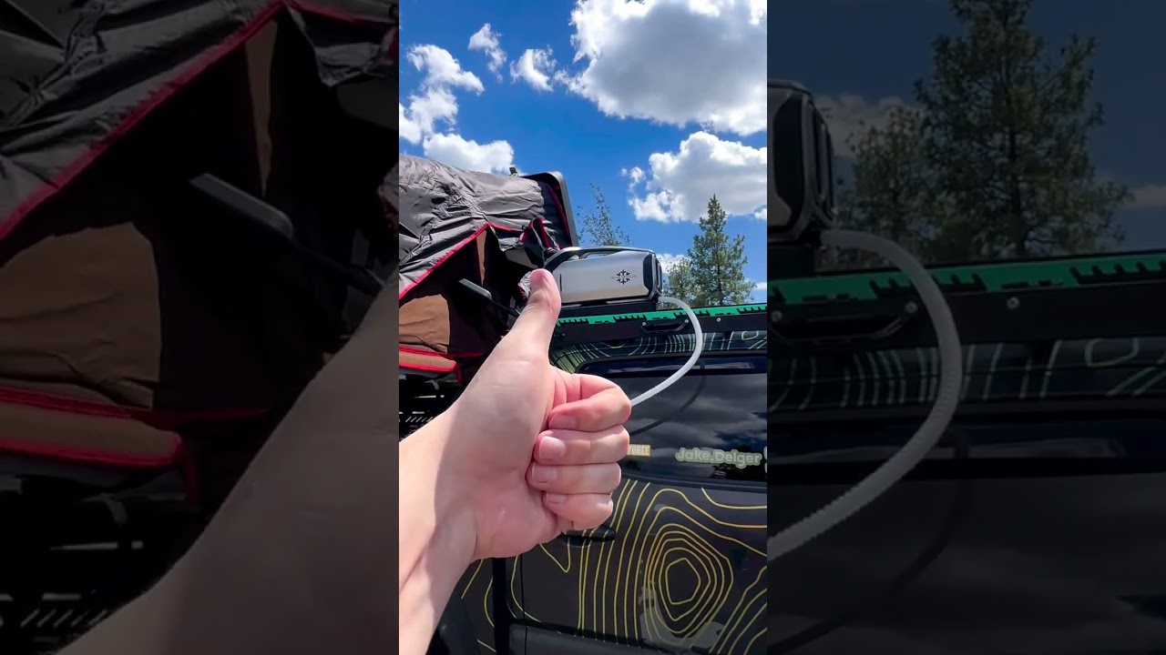 Here’s what you all need for those hot summer nights camping! Air Conditioning in the roof top tent?