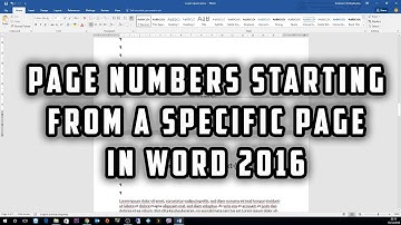 Page numbers starting from a specific page in Word 2016 tutorial for beginners