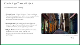 Cultural Deviance Theory Project